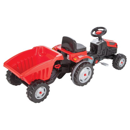 Tractor cu pedale si remorca Pilsan Active with Trailer 07-316 - Rosu 3 ani + [1]