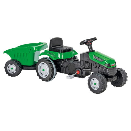 La plimbare - Tractor cu pedale si remorca Pilsan Active Verde 3 ani +