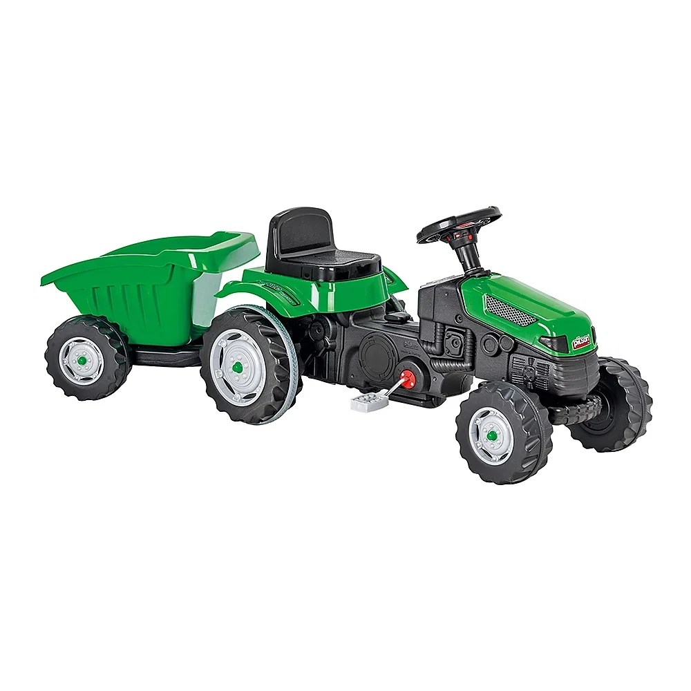 Tractoare copii - Tractor cu pedale si remorca Pilsan Active Verde 3 ani +