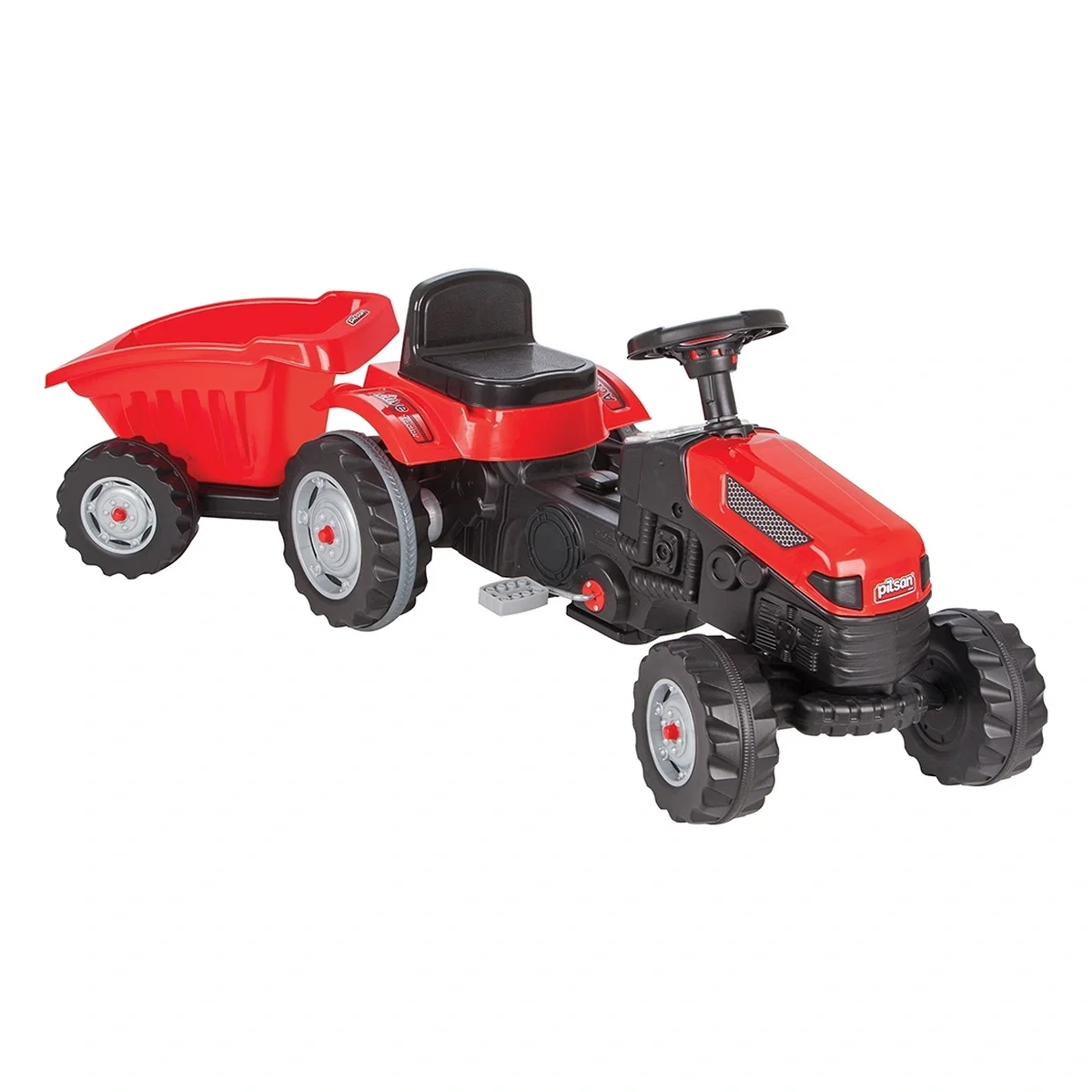 Tractoare copii - Tractor cu pedale si remorca Pilsan Active with Trailer 07-316 - Rosu 3 ani +