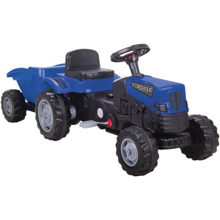 Tractoare copii - Tractor cu pedale si remorca Pilsan Power with Trailer, Albastru