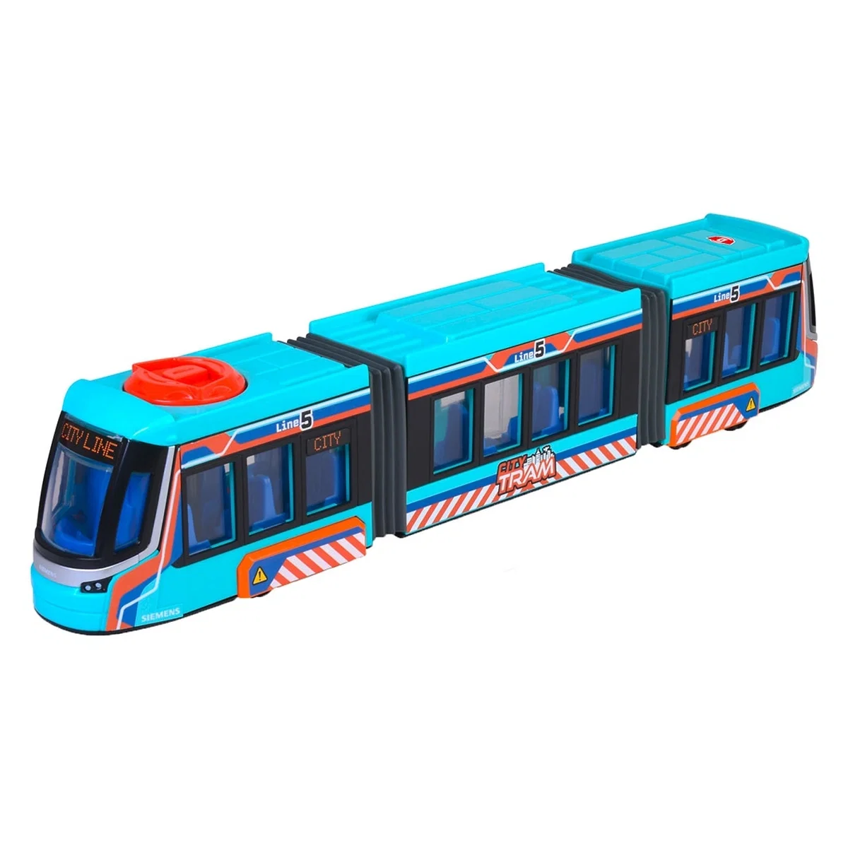 Masinute, trenulete, avioane - Tramvai jucarie Dickie Toys Siemens City Tram 41,5 cm - albastru 3 ani+