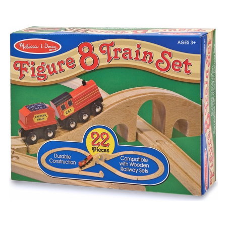 Trenulete si accesorii - Tren lemn si Circuit 8 Melissa and Doug
