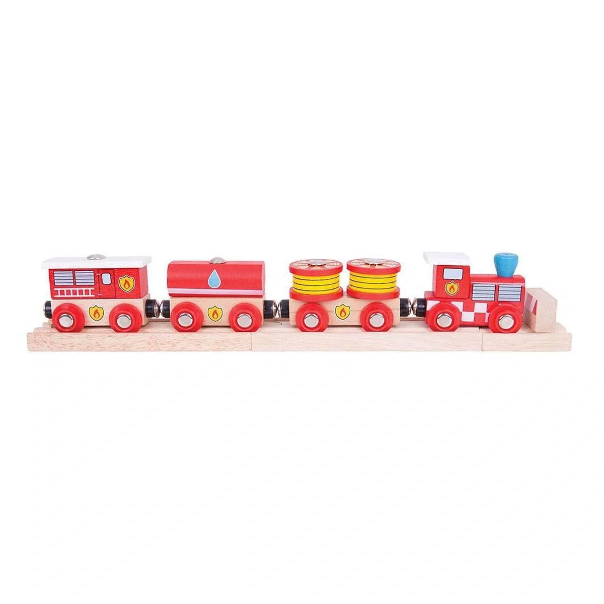Trenulete si accesorii - Trenuletul pompierilor BIGJIGS Toys 3 ani+