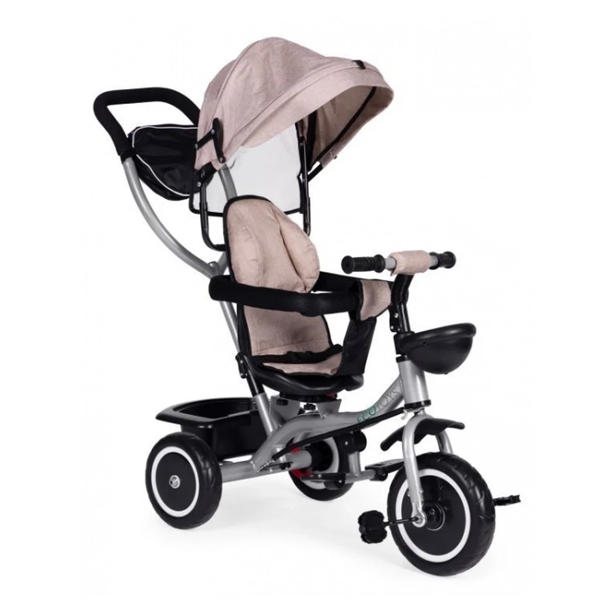 Triciclete copii - Tricicleta 2 in 1 , scaun rotativ 360°, Ecotoys WQL-066-52 - Bej 6 luni