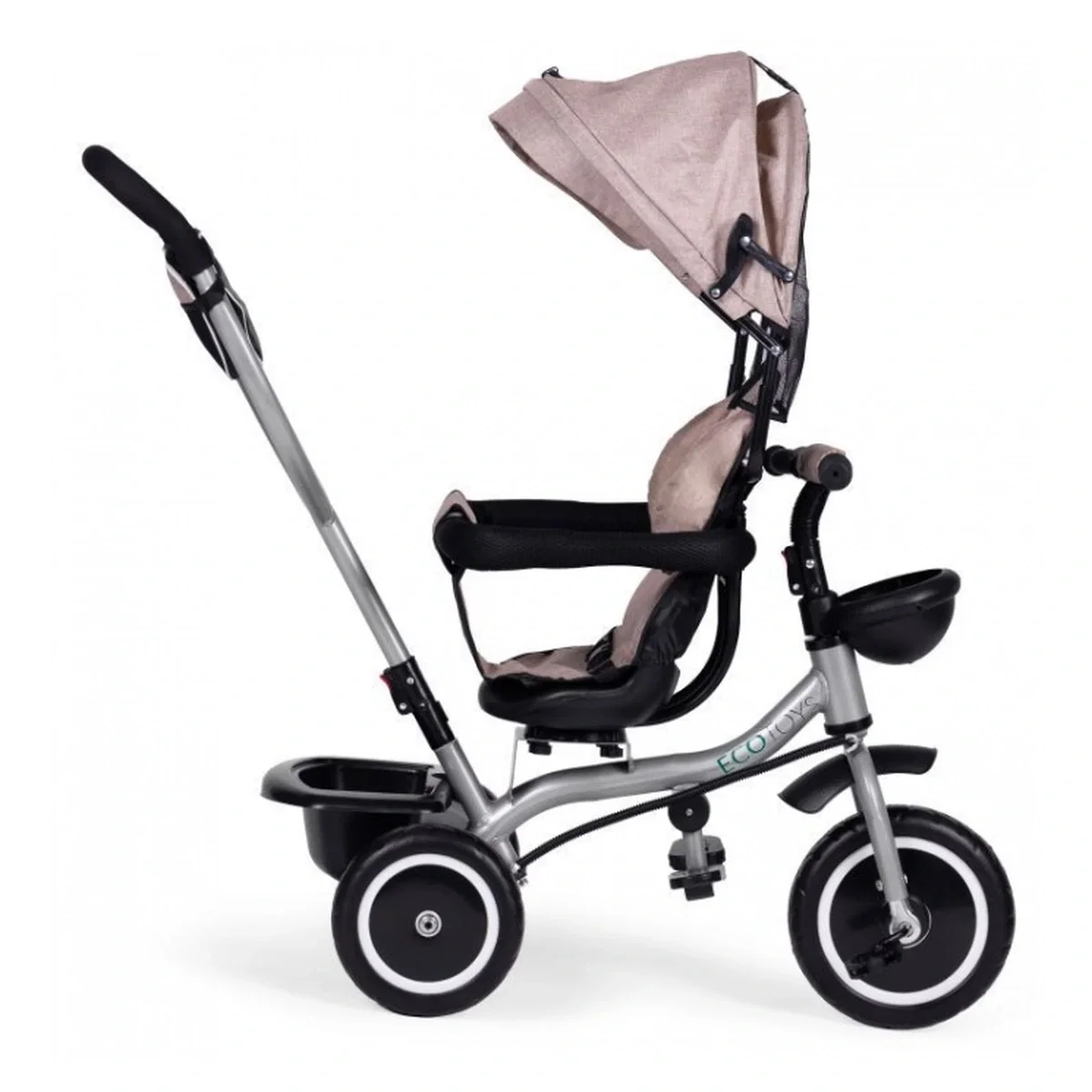 Tricicleta 2 in 1 , scaun rotativ 360°, Ecotoys WQL-066-52 - Bej 6 luni [5]