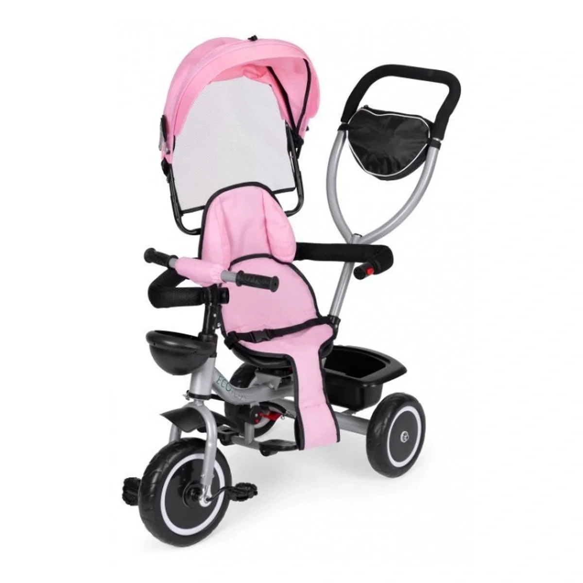 Tricicleta 2 in 1 , scaun rotativ 360°, Ecotoys WQL-066-52 - Roz 6 luni [6]