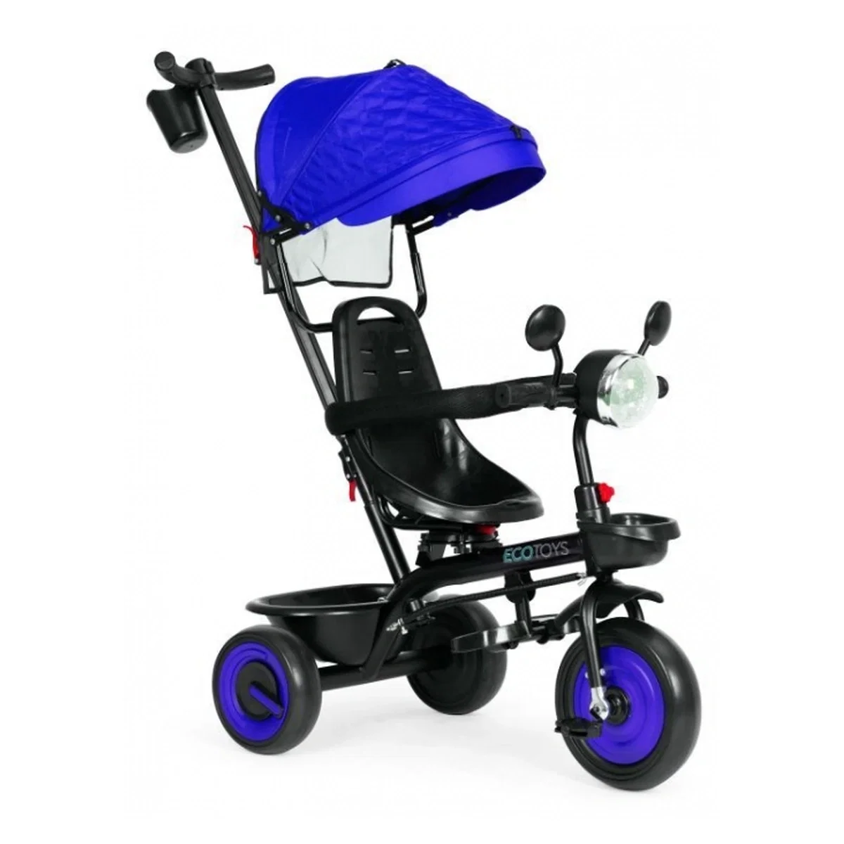 Triciclete copii - Tricicleta 3 in 1 , scaun rotativ 360°, roti din spuma EVA, Ecotoys WQL-066-51 - Albastru 6 luni