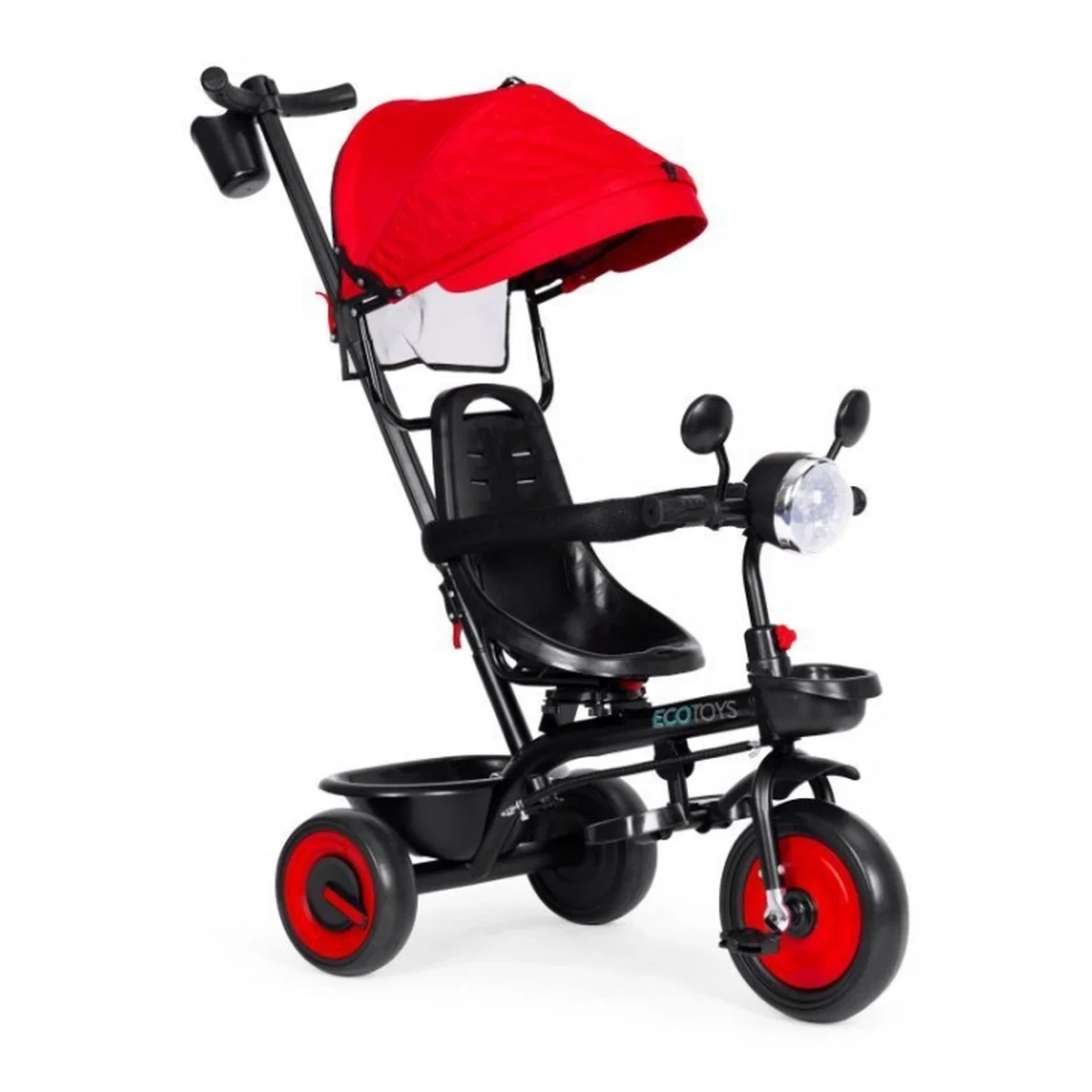 Triciclete copii - Tricicleta 3 in 1 , scaun rotativ 360°, roti din spuma EVA, Ecotoys WQL-066-51 - Rosu 6 luni