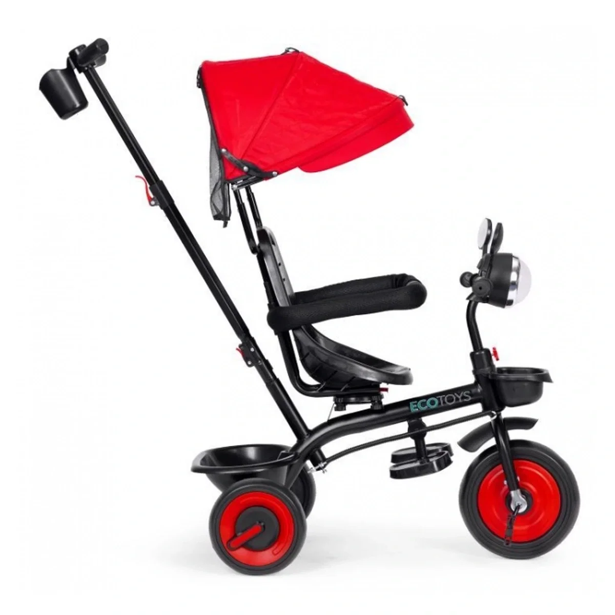 Tricicleta 3 in 1 , scaun rotativ 360°, roti din spuma EVA, Ecotoys WQL-066-51 - Rosu 6 luni [2]