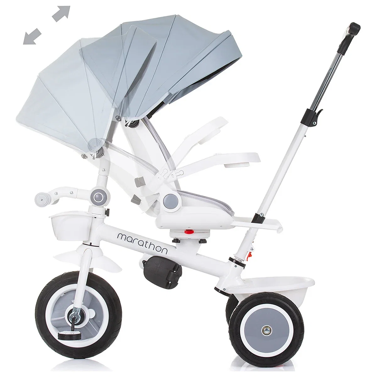 Tricicleta Chipolino Marathon, sezut rotativ, pozitii de inclinare, Ash grey [7]
