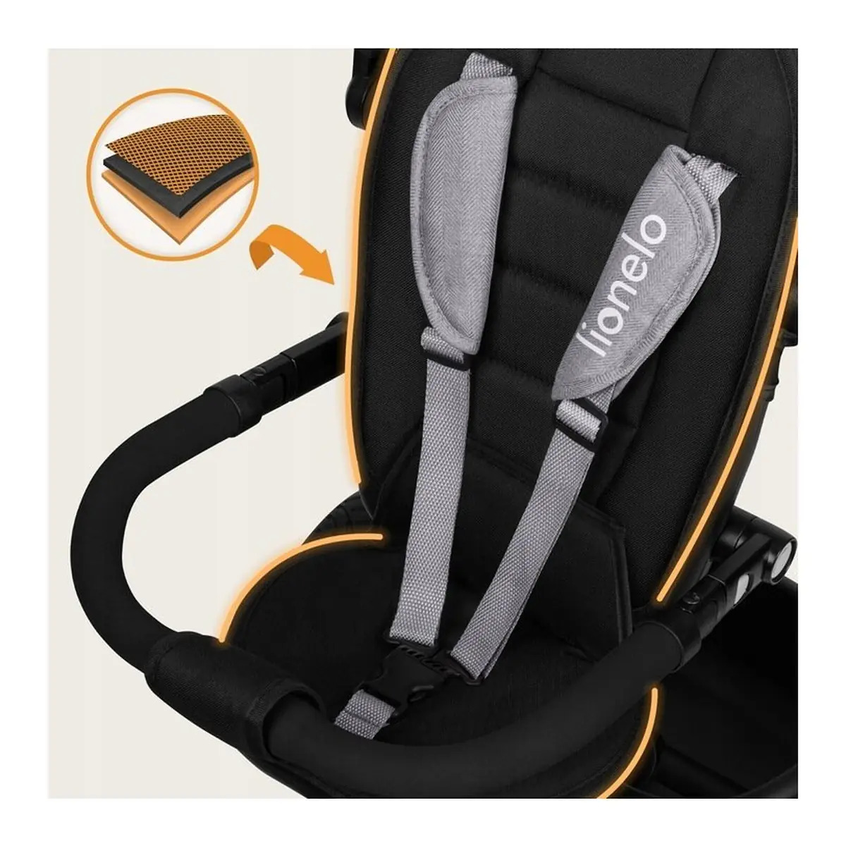 Tricicleta copii, Lionelo, Berry, 2 in 1, Multifunctionala, Scaun reversibil, Rotire 360 grade, Gri 9 luni [29]