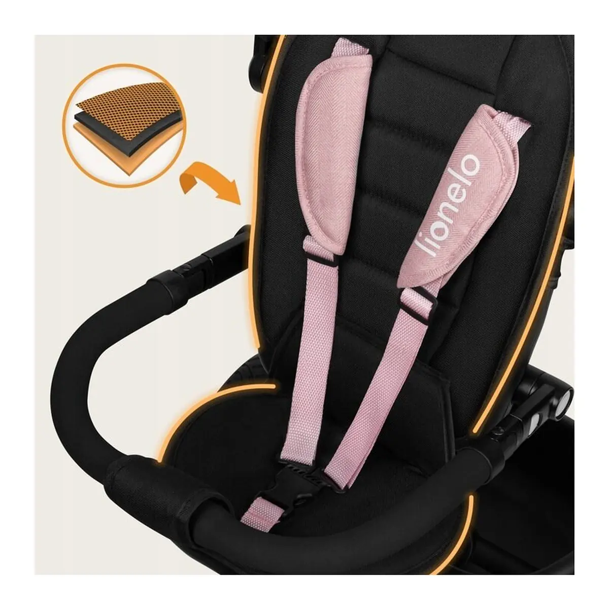 Tricicleta copii, Lionelo, Berry, 2 in 1, Multifunctionala, Scaun reversibil, Rotire 360 grade, Roz 9 luni [28]