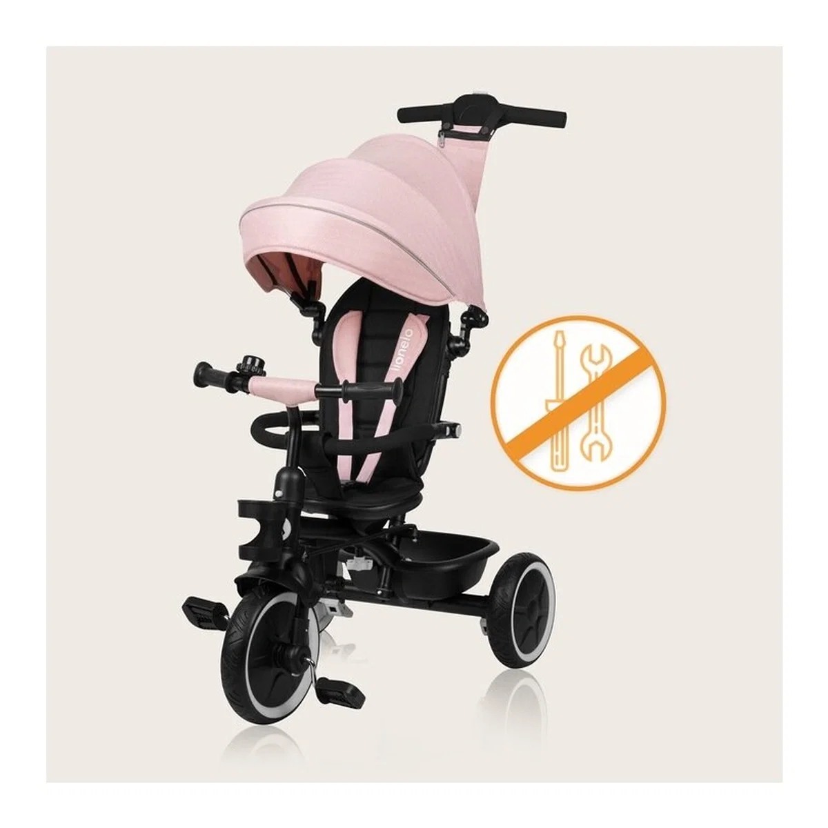 Tricicleta copii, Lionelo, Berry, 2 in 1, Multifunctionala, Scaun reversibil, Rotire 360 grade, Roz 9 luni [25]