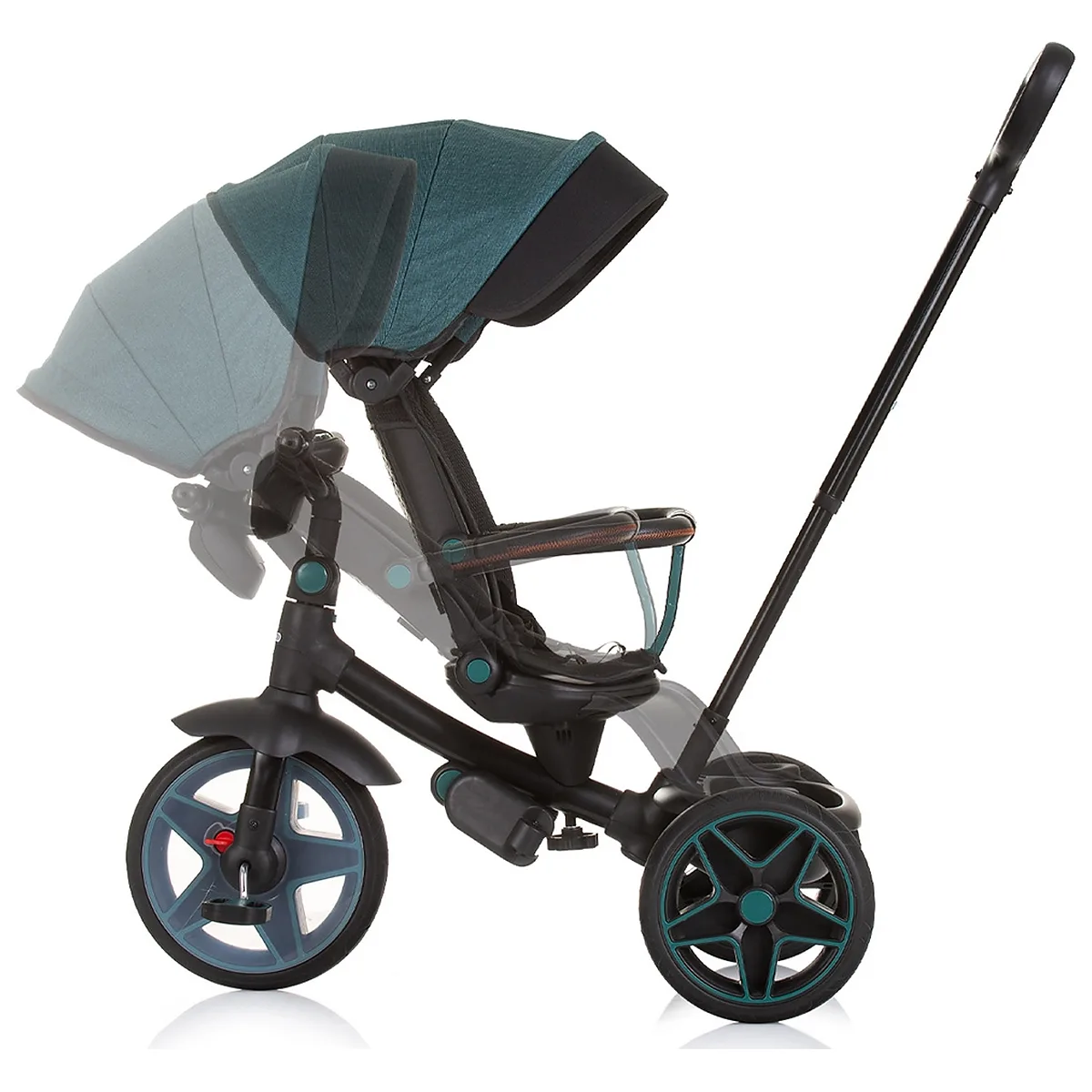Tricicleta cu copertina si sezut reversibil Chipolino Derby teal 5 ani [6]