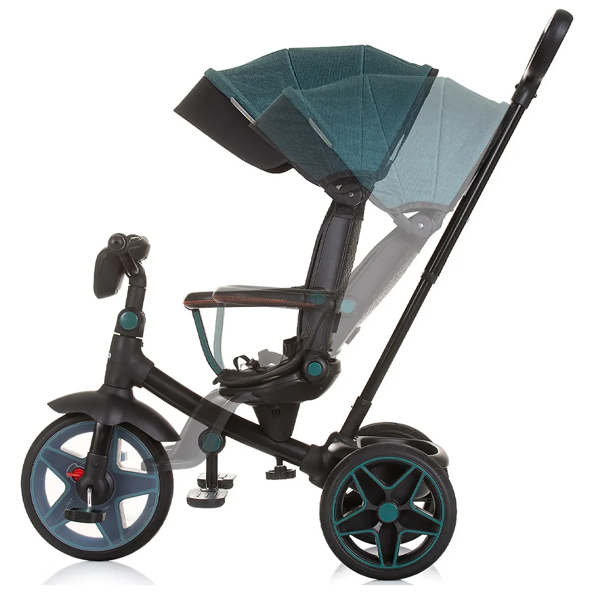 Tricicleta cu copertina si sezut reversibil Chipolino Derby teal 5 ani [3]