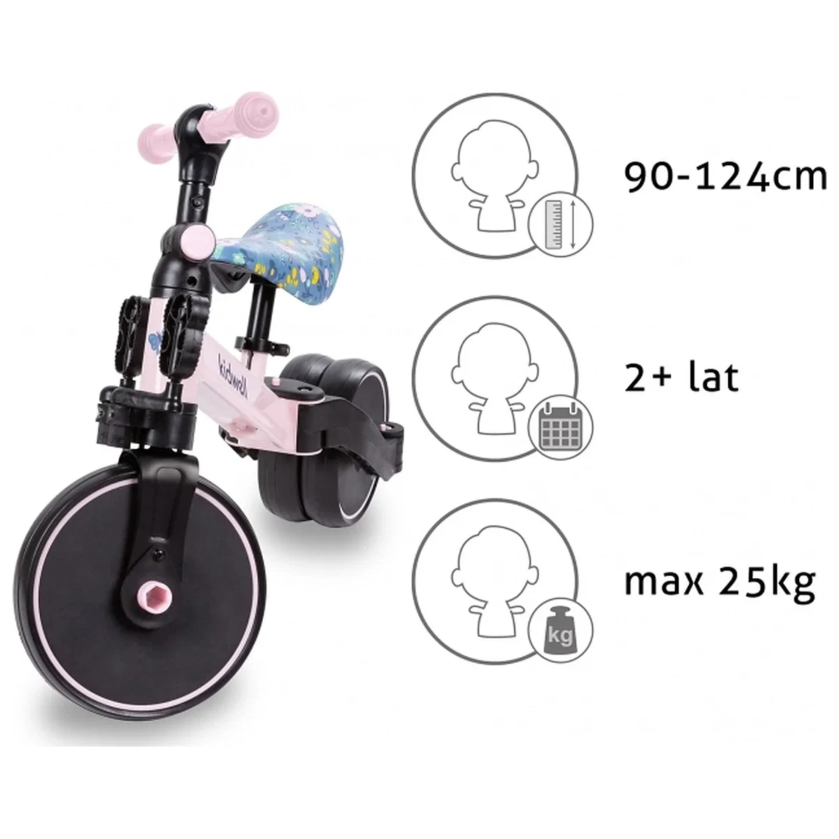 Tricicleta cu pedale 3 in 1 Kidwell Pico Spring Flower 2 ani+ [8]
