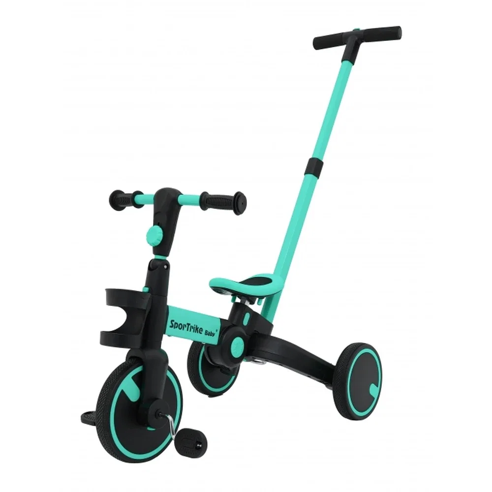 La plimbare - Tricicleta cu pedale 3 in 1 si roti din cauciuc SporTrike - Albastru