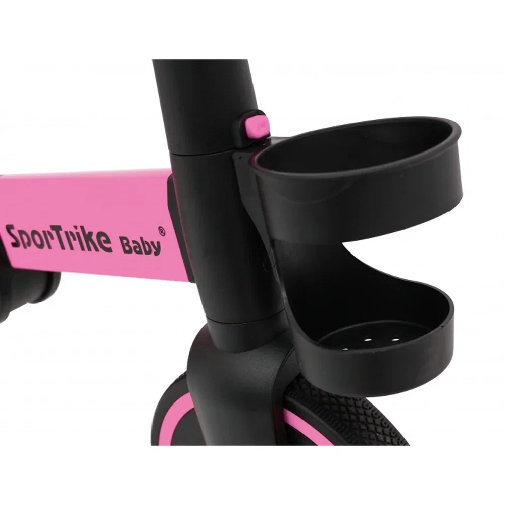 Tricicleta cu pedale 3 in 1 si roti din cauciuc SporTrike - Roz [5]