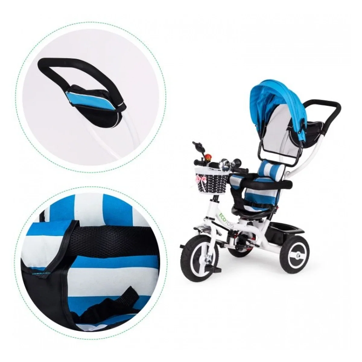 Tricicleta cu sezut rotativ Ecotoys JM-066-9L - Albastru 5 ani [7]