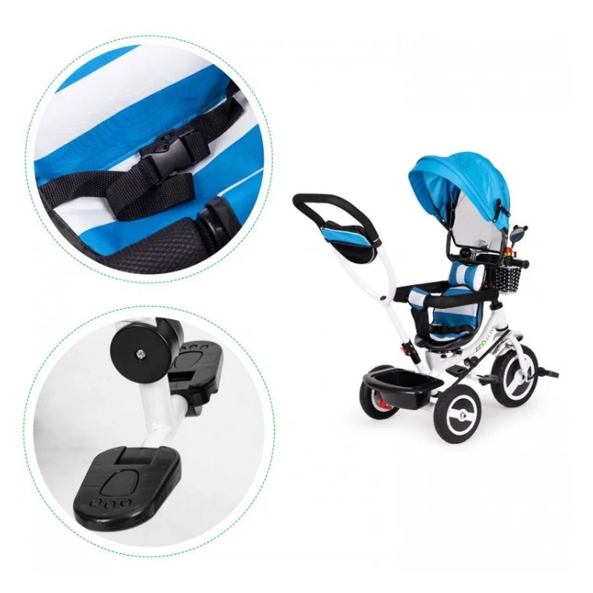 Tricicleta cu sezut rotativ Ecotoys JM-066-9L - Albastru 5 ani [5]