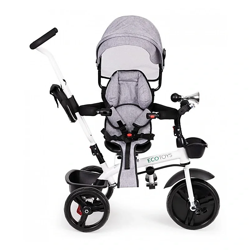 Tricicleta Ecotoys cu sezut reversibil - Gri 12 luni [1]