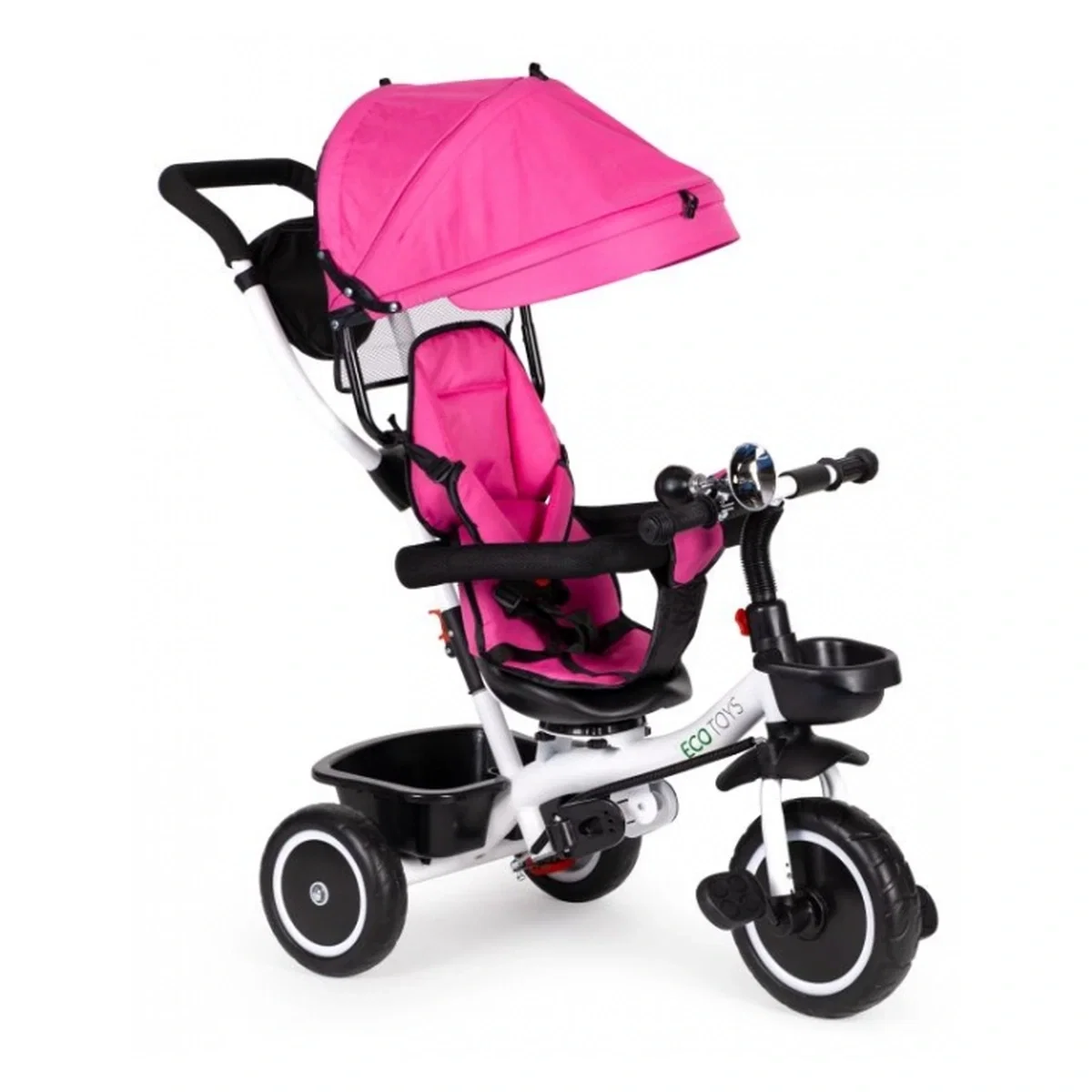 Tricicleta Ecotoys, functie rotire 360° - Roz 6 luni [1]