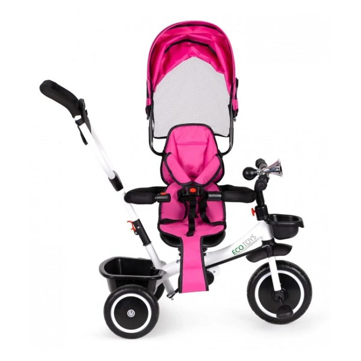 Tricicleta Ecotoys, functie rotire 360° - Roz 6 luni [2]