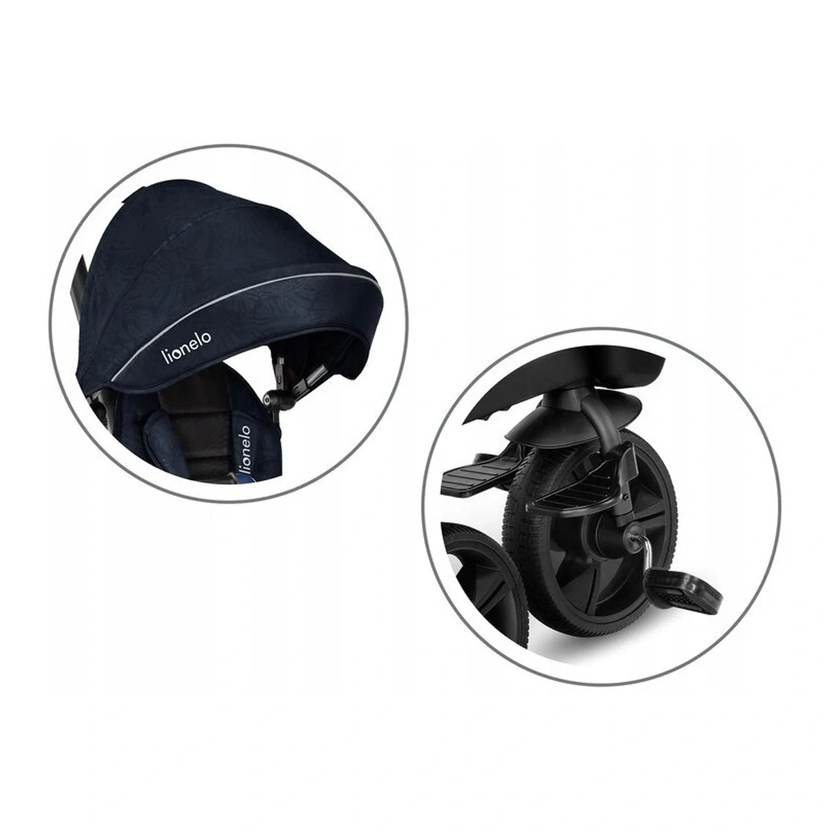 Tricicleta Kori, Cu suport de picioare, Control al directiei, Scaun reversibil, Rotire 360 grade, Pliabila, Conform cu [28]