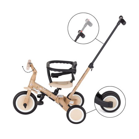 Tricicleta, Petite&Mars, Turbo, Editie limitata, 5 in 1, Multifunctionala, Vehicul de impins, Bicicleta cu/fara pedale, Cu maner de ghidaj, Detasabil, Roti din cauciuc, Pana la 25 kg, 1.5-5 ani, Llama [15]
