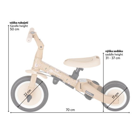Tricicleta, Petite&Mars, Turbo, Editie limitata, 5 in 1, Multifunctionala, Vehicul de impins, Bicicleta cu/fara pedale, Cu maner de ghidaj, Detasabil, Roti din cauciuc, Pana la 25 kg, 1.5-5 ani, Llama [14]