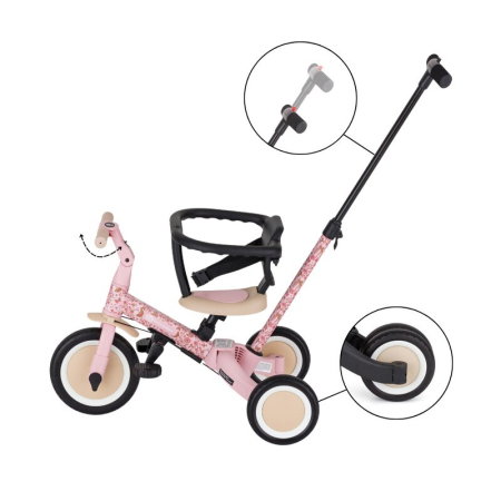 Tricicleta, Petite&Mars, Turbo, Editie limitata, 5 in 1, Multifunctionala, Vehicul de impins, Bicicleta cu/fara pedale, Cu maner de ghidaj, Detasabil, Roti din cauciuc, Pana la 25 kg, 1.5-5 ani, Rosy  [13]