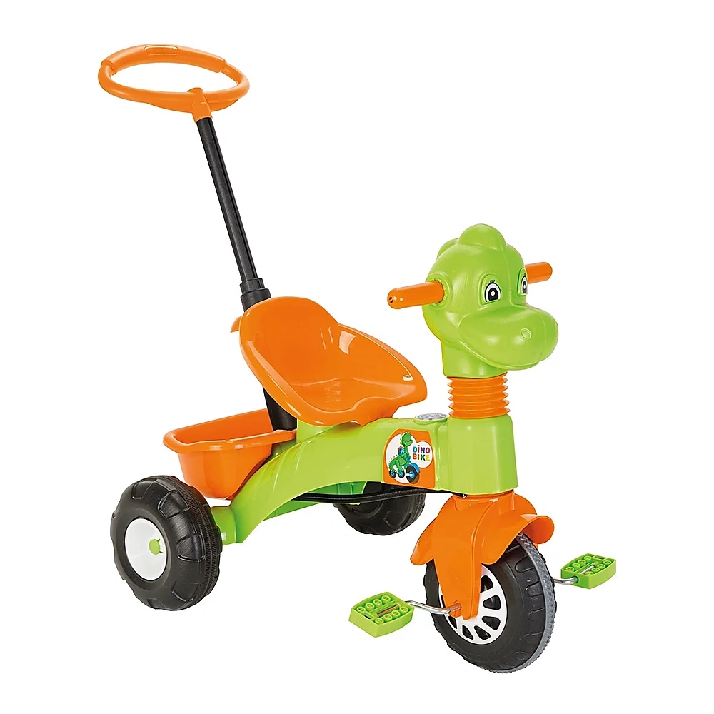 Triciclete copii - Tricicleta Pilsan Dino green cu maner 3 ani