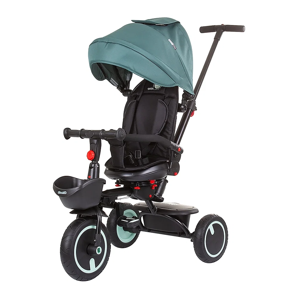 Triciclete copii - Tricicleta pliabila Chipolino Quick Fold cu sezut reversibil, Aloe 5 ani