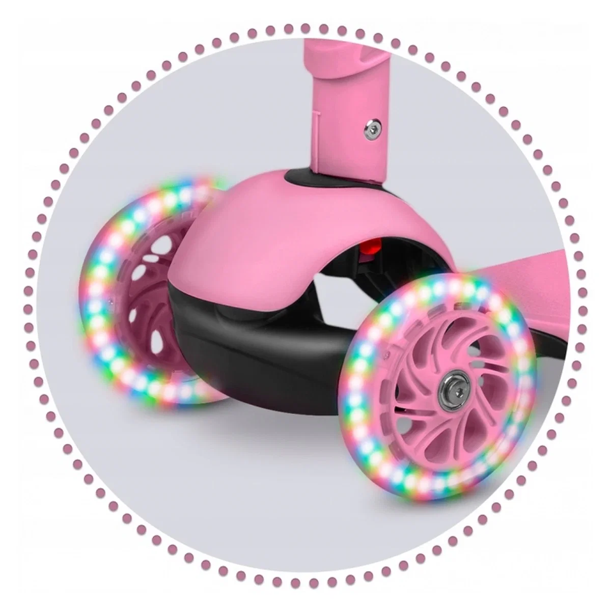 Trotineta 3 in 1 cu roti cu LED Ricokids Todi - Roz 3 ani+ [5]