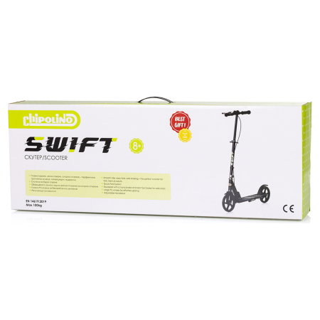 Trotineta Chipolino Swift, de la 8 ani, pana la 100 kg, frana de mana pe ghidon, pliere compacta, White [4]