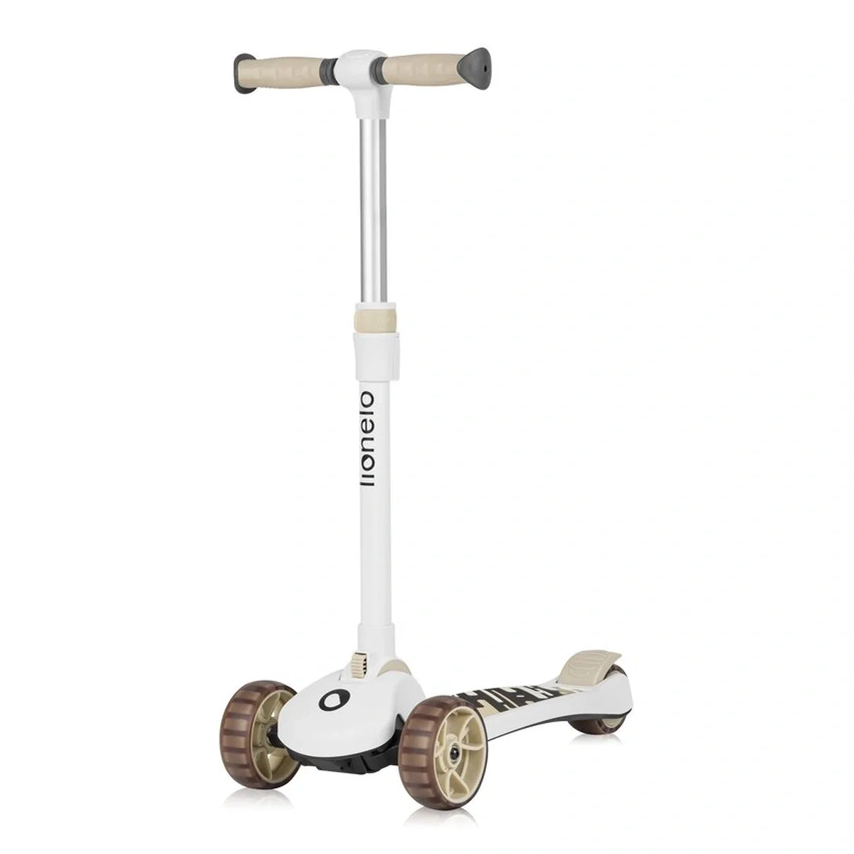 Trotineta, Lionelo, Franky, Pliabila, Pana la 50 kg, Sezut detasabil, Roti cu LED, 12 luni+, Beige [4]
