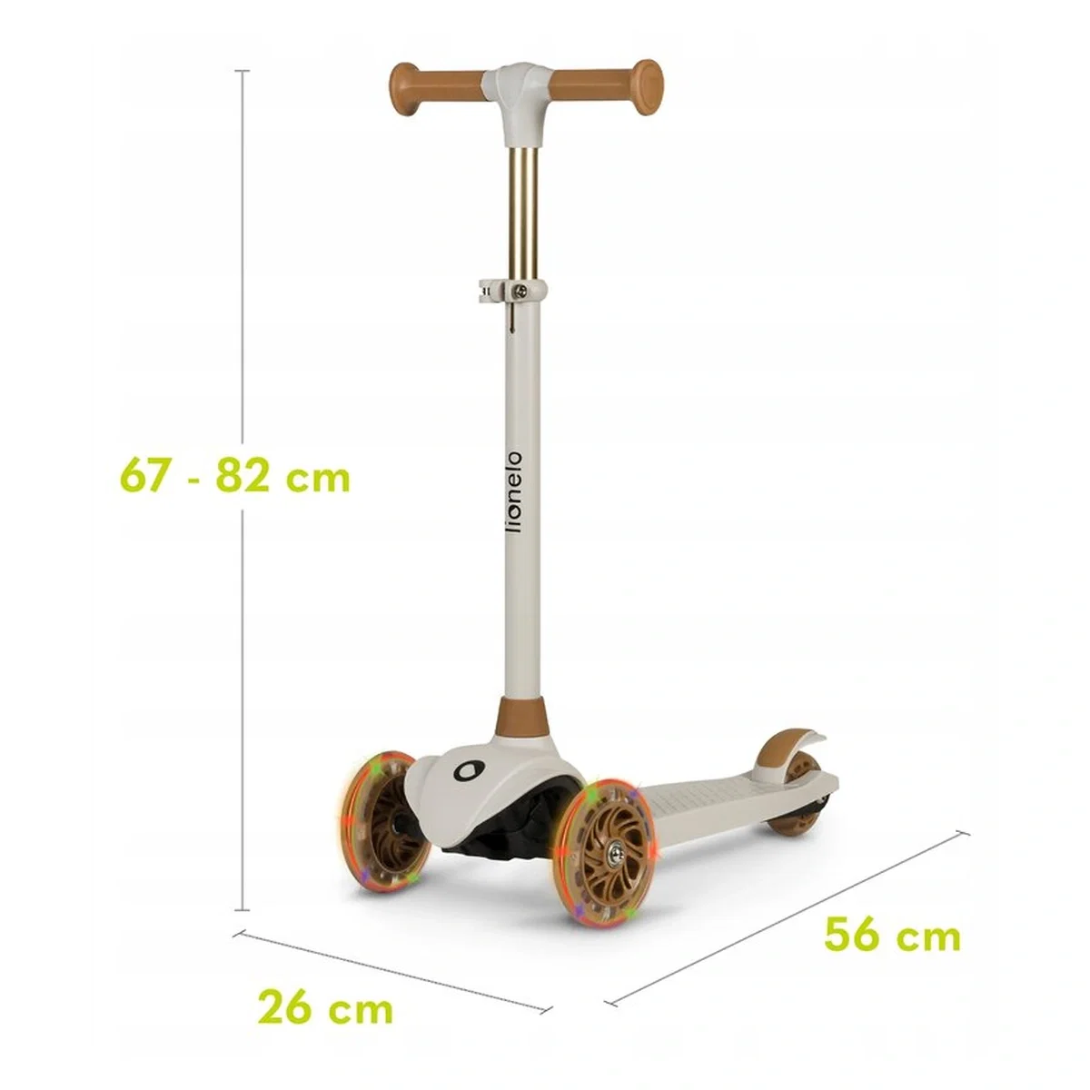 Trotineta, Lionelo, Jessy, Pana la 50 Kg, lumini LED, 3 ani+, Maro [20]