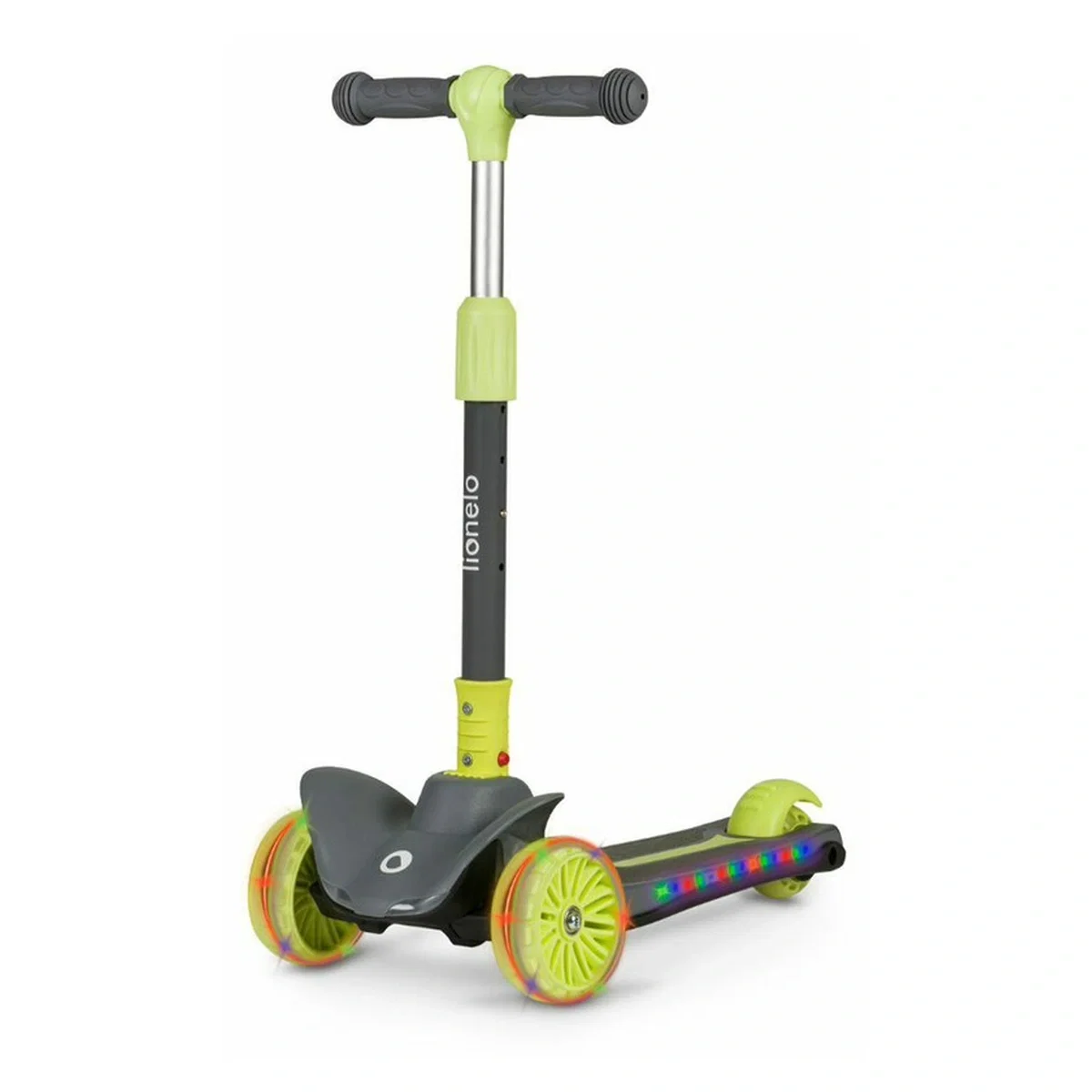 Trotinete - Trotineta, Lionelo, Timy, Copii, Ultrapliabila, Pana la 50 Kg, lumini LED, 3 ani+, Verde