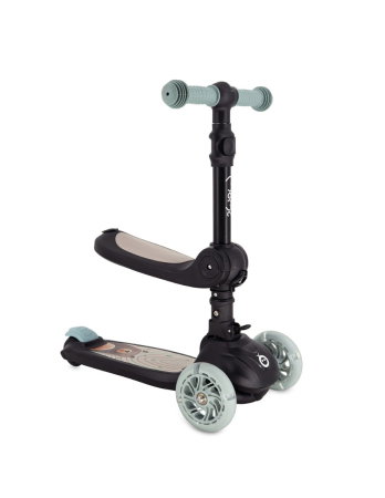 Trotinete - Trotineta transformabila cu sezut pliabil si lumini LED, Momi Debe - Black