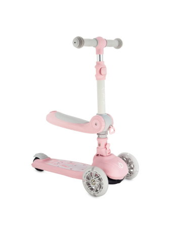 Trotinete - Trotineta transformabila cu sezut pliabil si lumini LED, Momi Debe - Pink