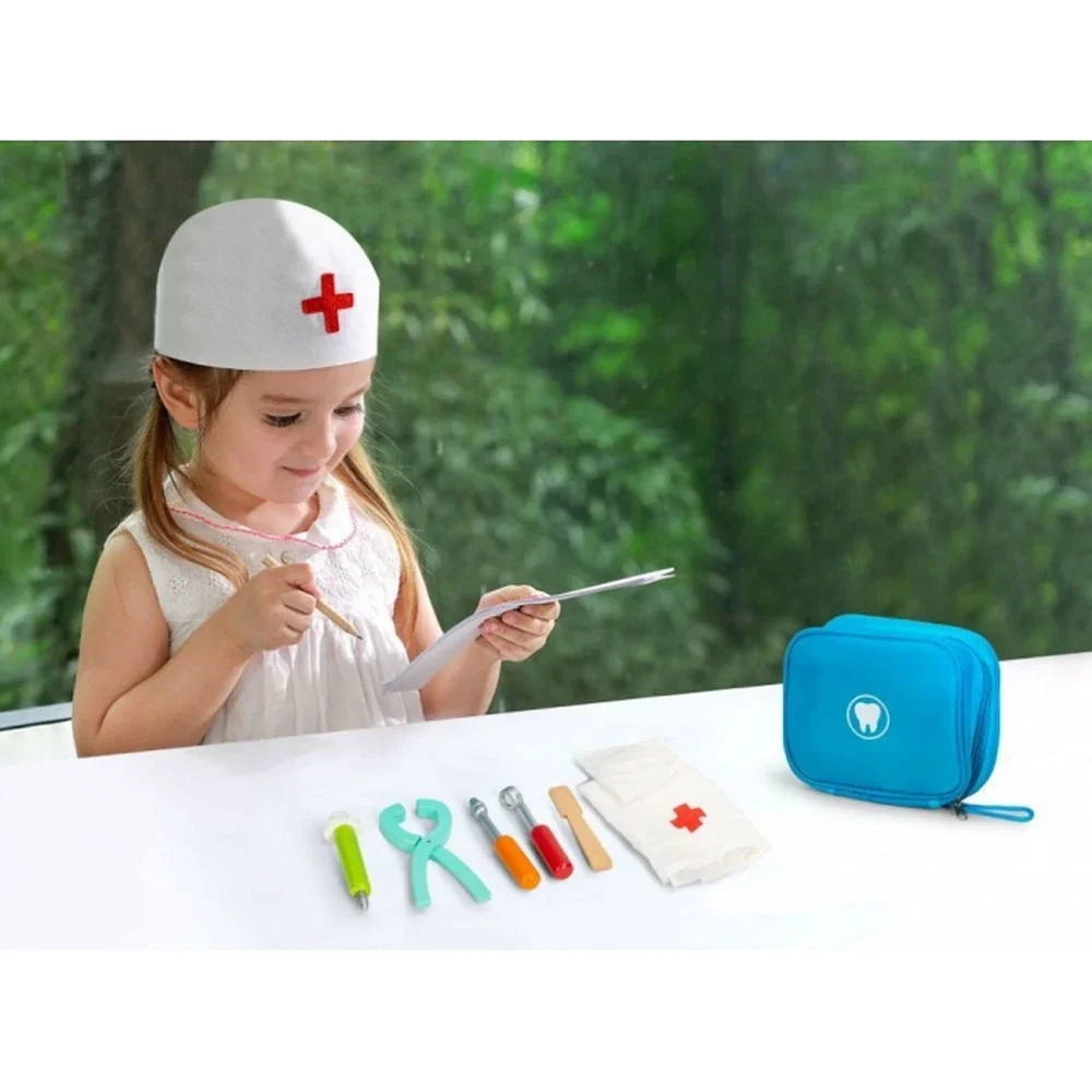 Trusa medicala cu 7 elemente din lemn Ecotoys Little Dentist 3 ani+ [3]
