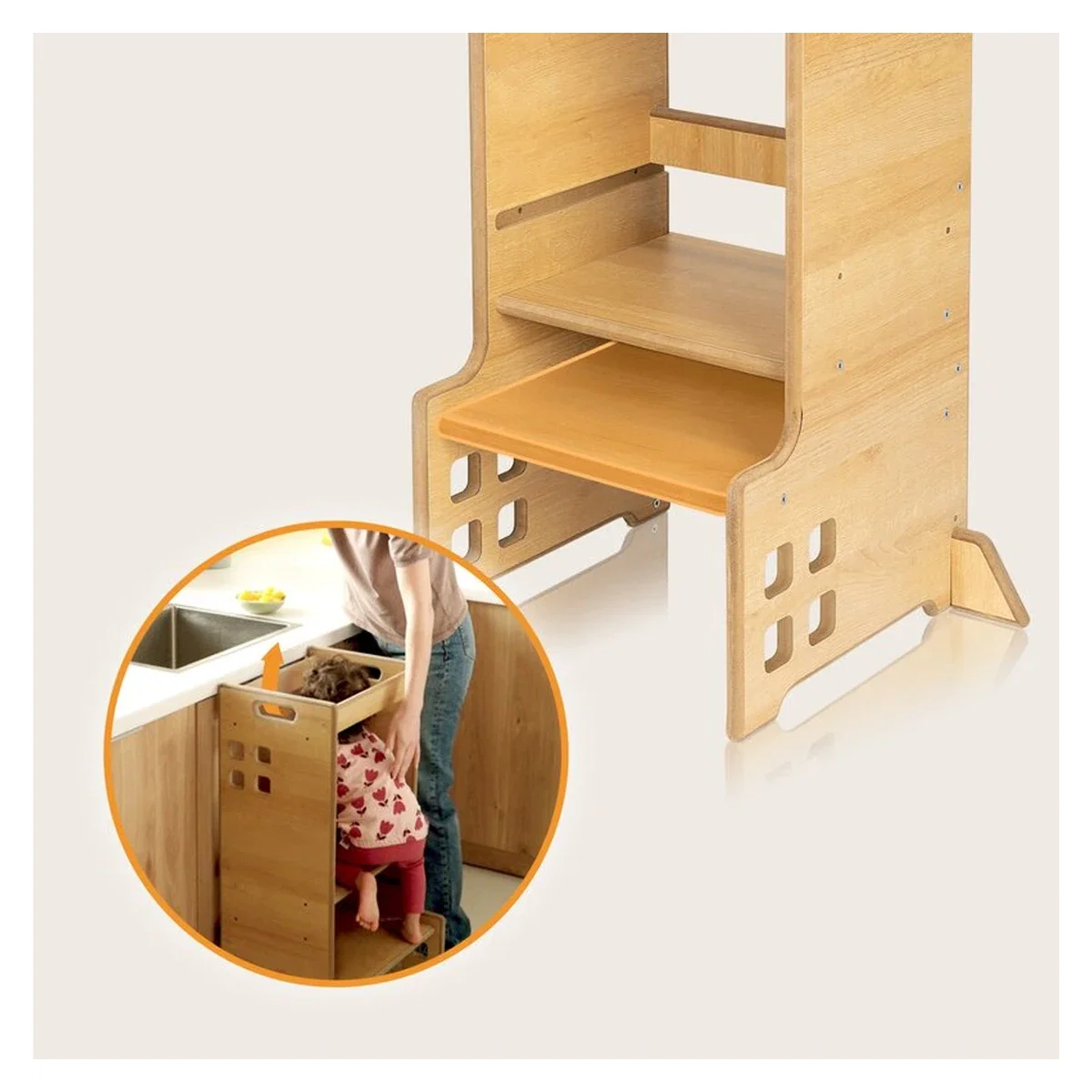 Turn de invatare Montessori, Lionelo, Cass, Functie de raft pentru carti, Alb 12 luni [12]