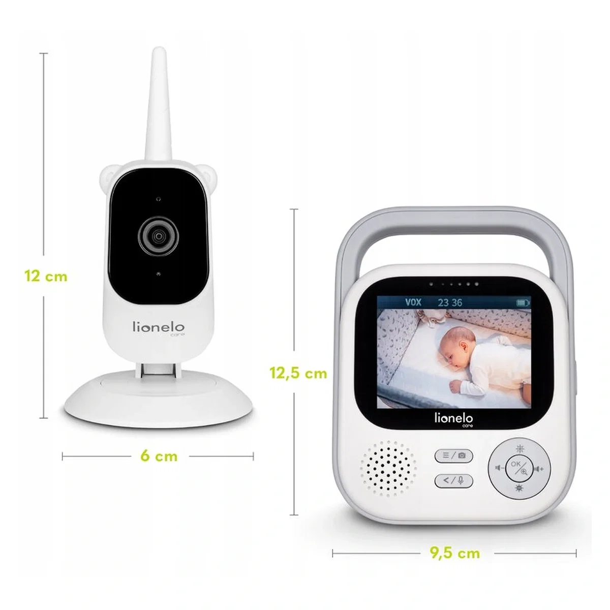 Video monitor, Lionelo, Babyline 3.2, Full HD, Comunicare bidirectionala, 2.8 inch, Alb [26]