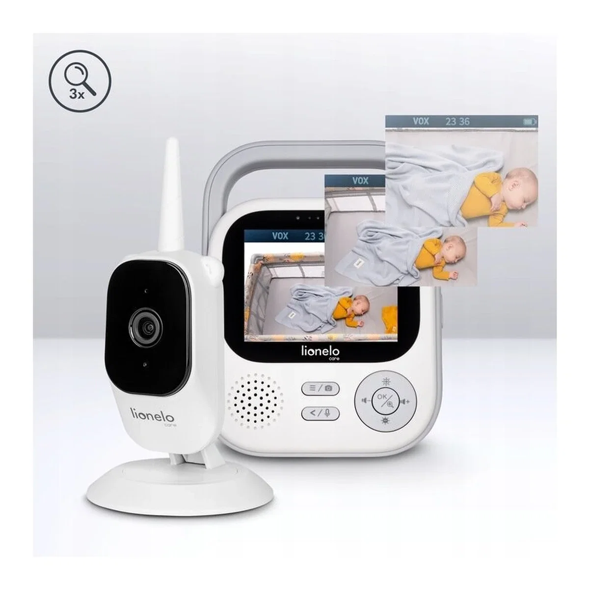 Video monitor, Lionelo, Babyline 3.2, Full HD, Comunicare bidirectionala, 2.8 inch, Alb [2]
