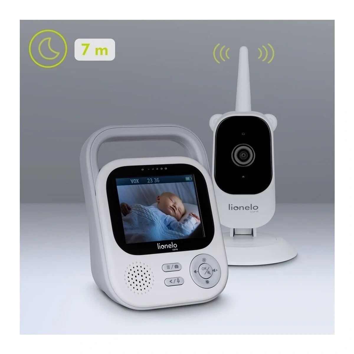 Video monitor, Lionelo, Babyline 3.2, Full HD, Comunicare bidirectionala, 2.8 inch, Alb [22]