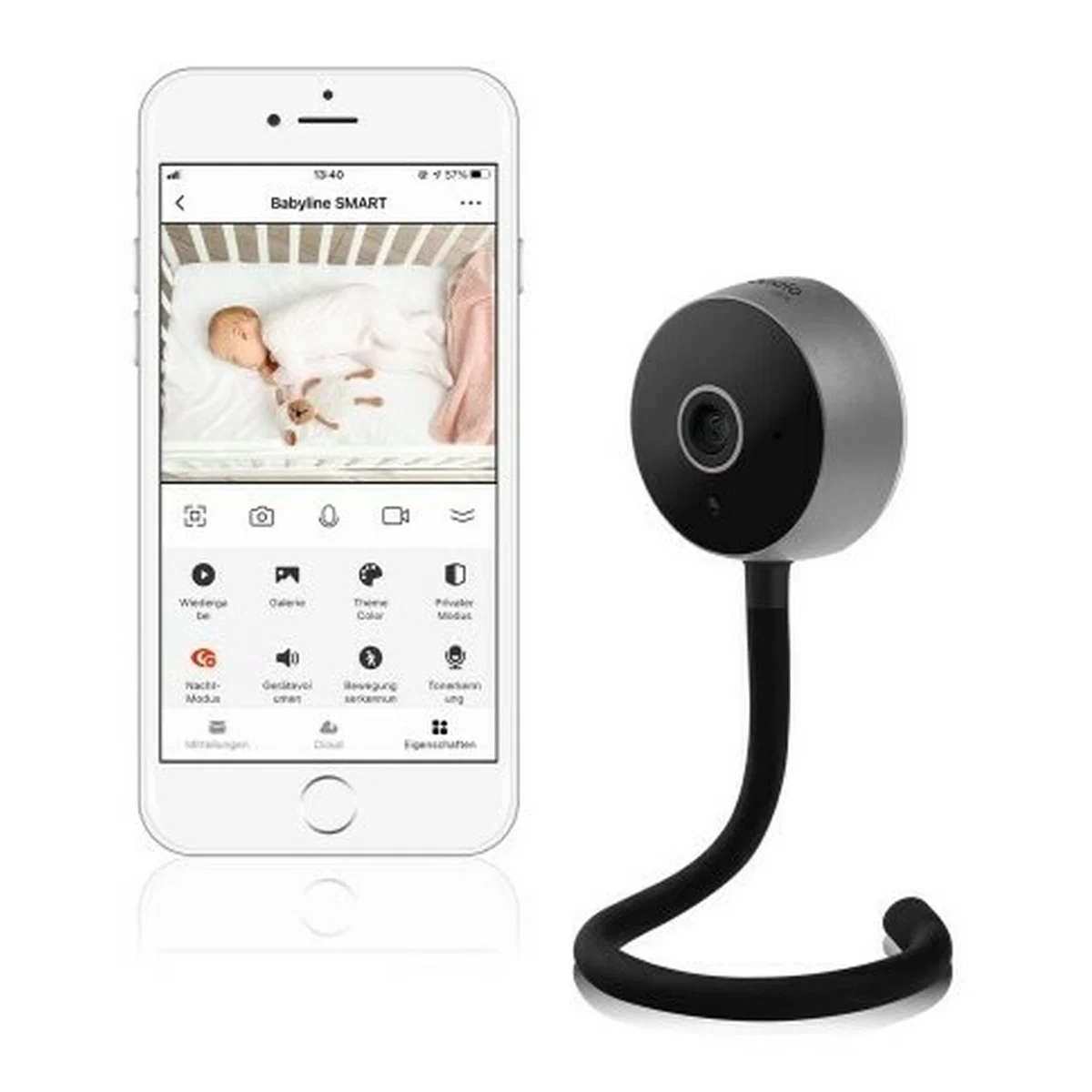 Siguranta bebelusului - Video monitor, Lionelo, Babyline Smart, Cu aplicatie Smart Life, Conexiune Wifi, Negru