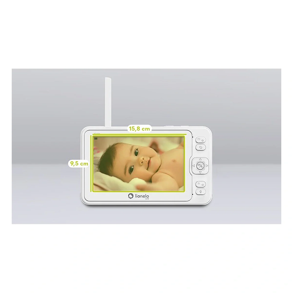 Videofon Babyline 8.3, Cu termometru, Cu melodii, Comunicare in 2 sensuri, Rotire 360 grade, Alb Lionelo [16]