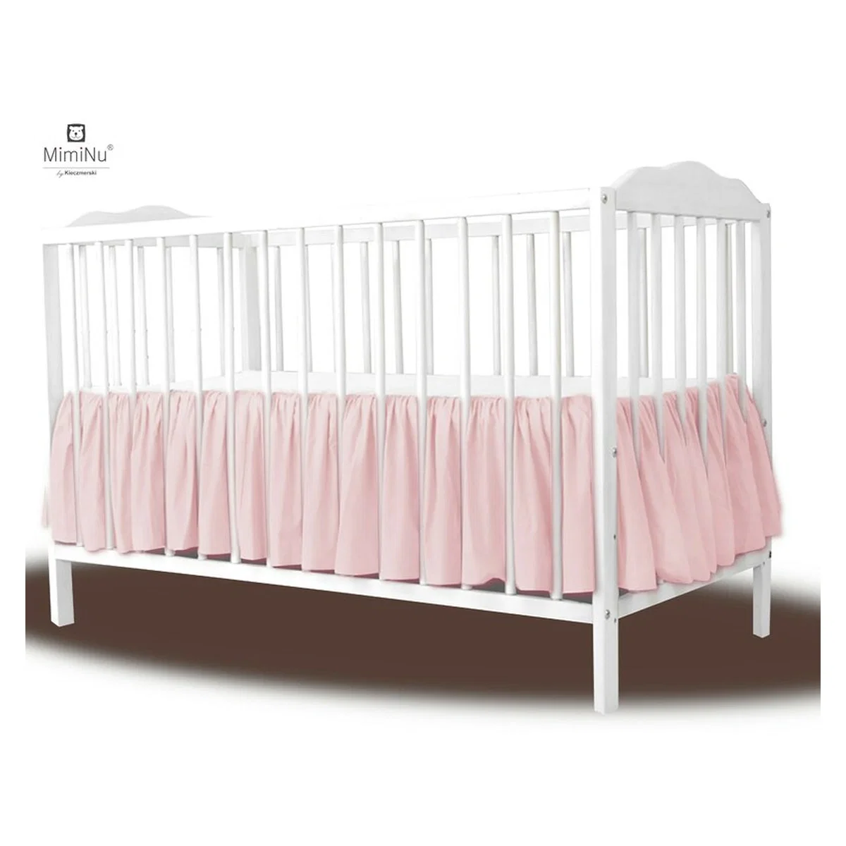 Volanas pentru saltea de patut, MimiNu 120x60 cm, bumbac, Colectia Royal, Powder Pink [2]
