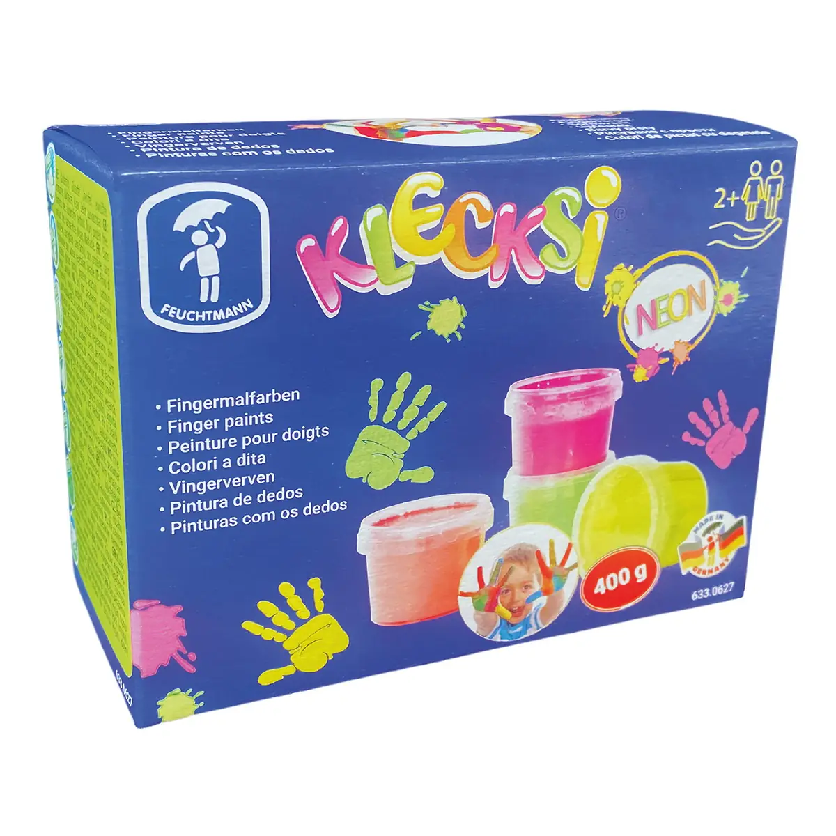 Vopsea pentru pictura cu degetele - 4 culori neon FEUCHTMANN 2 ani+ [1]